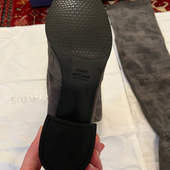 Stuart Weitzman over the knee suede boot-slate gray-9.5 - Picture 6 of 9